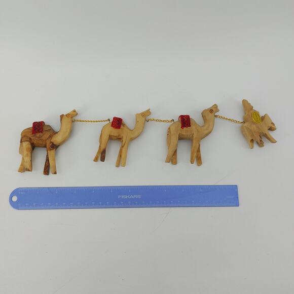 Nativity Donkey Camels Olive Wood Holy Land Figures Carved - Picture 4 of 16